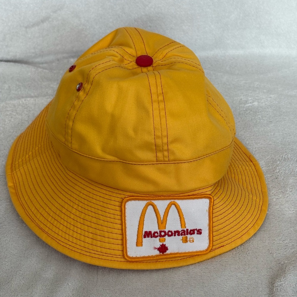 VTG Women McDonalds bucket hat patch logo small 21” New from 60s Made in Canada - Picture 2 of 13